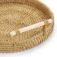 thumbnail image 7 of Rattan Round Serving Tray, Hand-Woven Rattan Tray Serving Tray with Handles, Wicker Tray Basket Tray for Bread Fruit Food Coffee Breakfast Display, 7 of 7