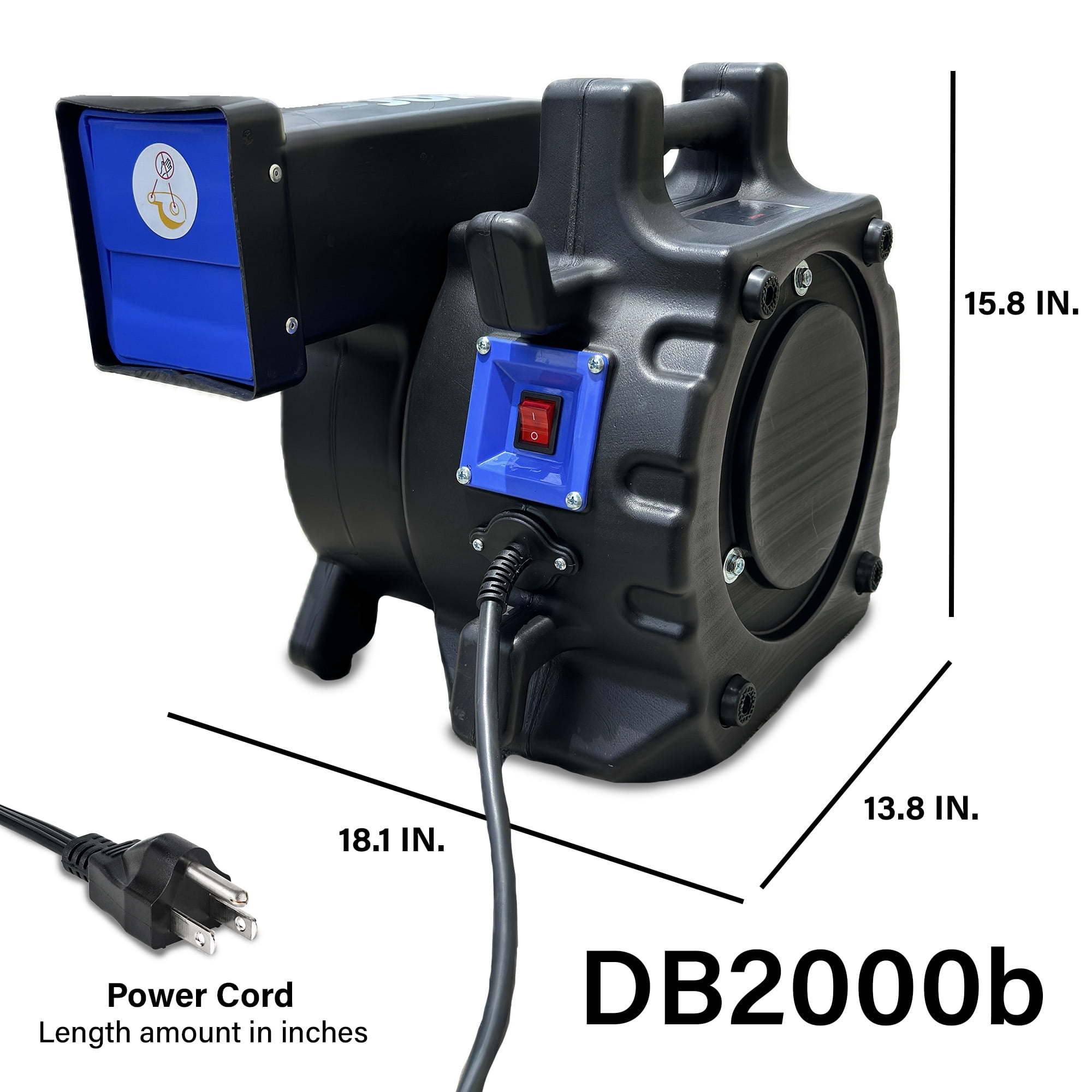 JumpOrange 2HP Commercial Air Blower, Heavy Duty Inflatable Fan for Bouncy Castle and Water Slide, Indoor and Outdoor