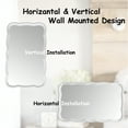 thumbnail image 7 of COZAYH Curved Wood Frame Accent Mirror, Modern Farmhouse Contemporary Decorative Wall Mirror, Rectangle 23.5”L x 38”W, White, 7 of 7