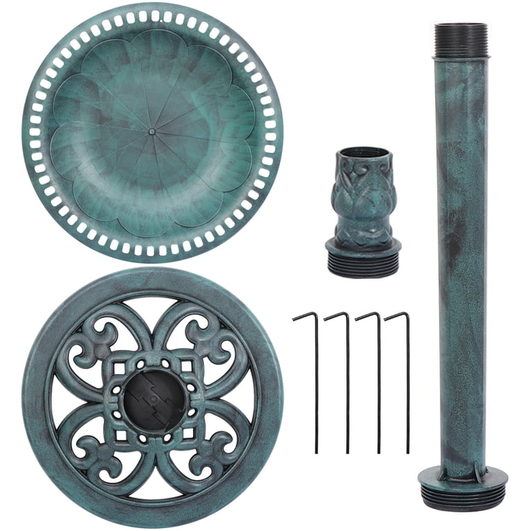 HomGarden 28" Vintage Bird Bath, Antique Green photo 8