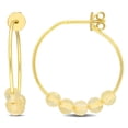 thumbnail image 1 of Miabella 4mm Citrine Bead Hoop Earrings in Yellow Plated Sterling Silver, 1 of 3