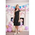 thumbnail image 3 of Arshiner Girls Dress One Shoulder Formal Ruffle Trim Birthday Party Dresses with Belted Pockets, 3 of 6