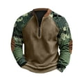 thumbnail image 4 of YUGYXL Quarter Zip Pullover for Men Printed Sweatshirts Long Sleeve Vintage Style Pullover Casual Slim Fit Shirts D Camouflage XL, 4 of 5