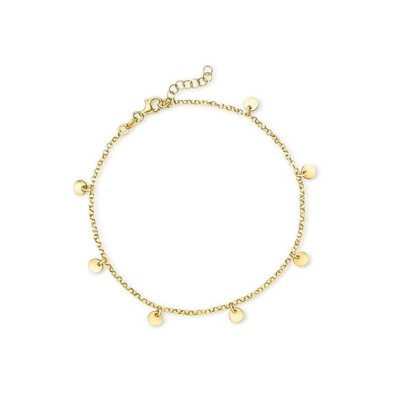 Pure Collection by Ross-Simons Italian 18kt Gold Vermeil Disc Station Anklet, Women's, Adult