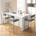thumbnail image 2 of 2-Piece Pub Table Upholstered Bar Stools, 36" Counter-Height Dining Table & Chairs for Kitchen, Breakfast Nook, Small Apartment, Space-Saving Modern Farmhouse, 2 of 17