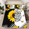 thumbnail image 2 of Castle Fairy Teens Flying Butterflies Queen Sheet Sets,Chic Floral Sunflowers Bed Set, 2 of 7