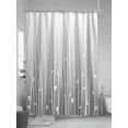 thumbnail image 5 of Fsddascl Gray Flower Shower Curtain Set - 72" x 78" Washable Bathtub Curtain with 12 Hooks, Geometric Stripe Gradient Branch Minimalist Waterproof Fabric Stall Shower Curtains for Bathroom/Bathtub, 5 of 6