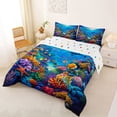 thumbnail image 2 of jejeloiu Colorful Ocean Coral Full Size Comforter Sets,Dolphin Fish Print Bedding Comforter Set For Boys,Multicolor Blue,Polkadot Reversible,3pcs,1 Comforter and 2 Pillowcases, 2 of 7