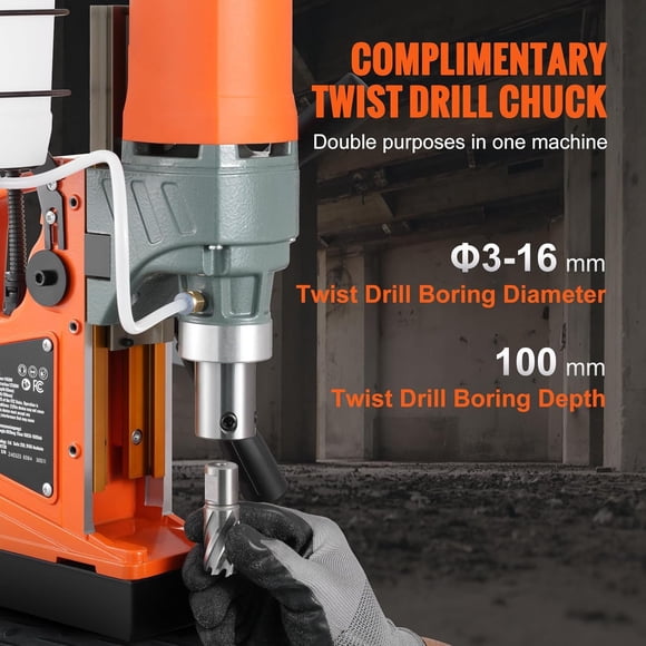 Zzistar Magnetic Drill Press, 1100W 550RPM Portable Mag Drill Press, Magnetic Core Drilling Machine for Metal Working