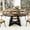 Black-1, variant on Extendable Round Dining Table for 4, Modern Oval Kitchen Dining Table with Storage Shelf, Dinner Table for Living Room, Walnut