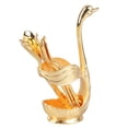 thumbnail image 4 of Soporte para cuchara de café Elegante aleación en forma de cisne Polaco de espejo Detalles ricos Soporte para agitadores de café para fiesta Café Oficina Soporte dorado con cuchara, 4 of 12