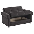 thumbnail image 2 of Ottomanson Convertible Sleeper Loveseat with Hidden Storage, Firm Seating, Black, 2 of 5