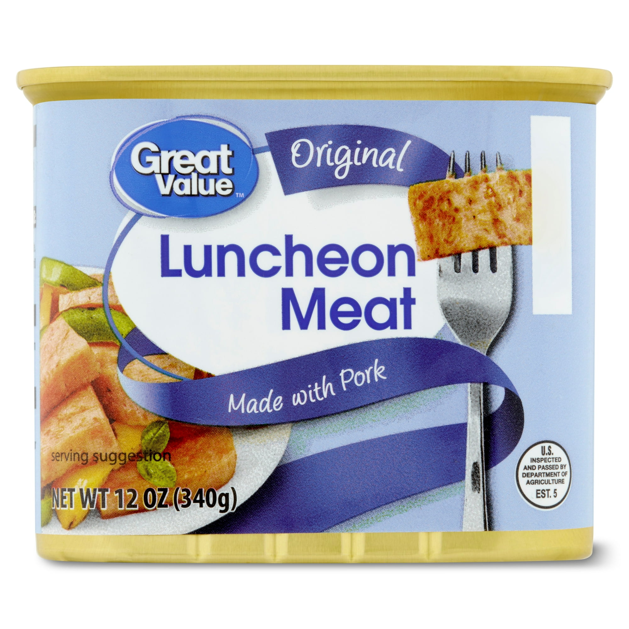 Great Value Original Luncheon Meat, 12 oz Easy Open Fully Cooked Can