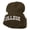 Olive, variant on Wording of College Embroidered Long Beanie - Black OSFM