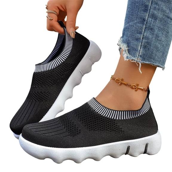Slip On Sneakers Women Women's Work Shoes Walking Shoes Tennis Knit Mesh Comfortable Casual Breathable Sneakers Slip On Shoes Women Walking Shoes Women Womens Walking Shoes Casual Shoes for Women 36