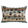 thumbnail image 2 of Black Paw Print Throw Pillow Covers, Farmhouse Vintage Shabby Wood Grain Soft Breathable Pillow Cases with Invisible Zipper for Sleeping, Toddler Pillowcases for Couch Bed Sofa Chair 12x20 Inches, 2 of 6