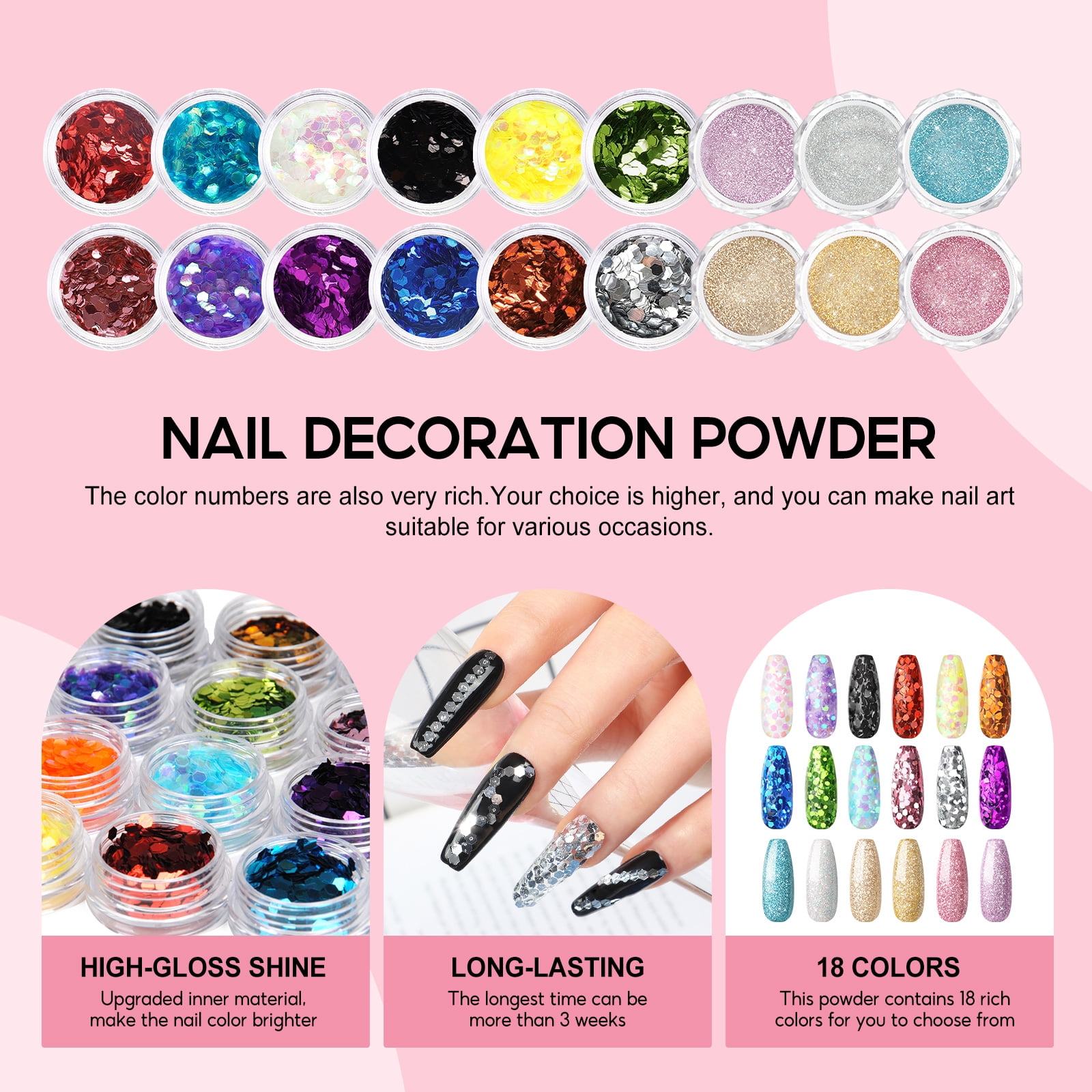 COSCELIA Acrylic Nail Kit Complete Set 3PC Acrylic Powder 6pcs Gel Nail Polish Set 100pcs Acrylic Nail Tips Nail Art Gift for Women