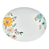 Fitz and Floyd Meadow White Earthenware 16" X 12 3/4" Large Shallow Serving Platter