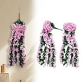 thumbnail image 4 of JeashCHAT Artificial Hanging Flowers Fake Hanging Plants Violet Vines Silk Orchid Spring Summer Floral Bouquets with Green Leaves for Wedding Porch Indoor Outdoor Garden Patio Decor, 4 of 6