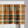 thumbnail image 3 of Ambesonne Autumn Plaid Valance Pack of 2, Fall Harvest Tartan, 54"X12", Cinnamon Ginger Blue Grey, 3 of 5