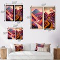 thumbnail image 4 of Designart "Playful Purple Mountain Scene Along the Swirling Road II" Meadow Framed Wall Art Set Of 2 - Traditional Pink Framed Wall Art Set Of 2, 4 of 6