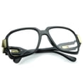 thumbnail image 5 of zeroUV Unisex Large Retro Hip Hop Style Clear Lens Square Eyeglasses 54mm (Matte Black-Gold / Clear) - 54mm, 5 of 5