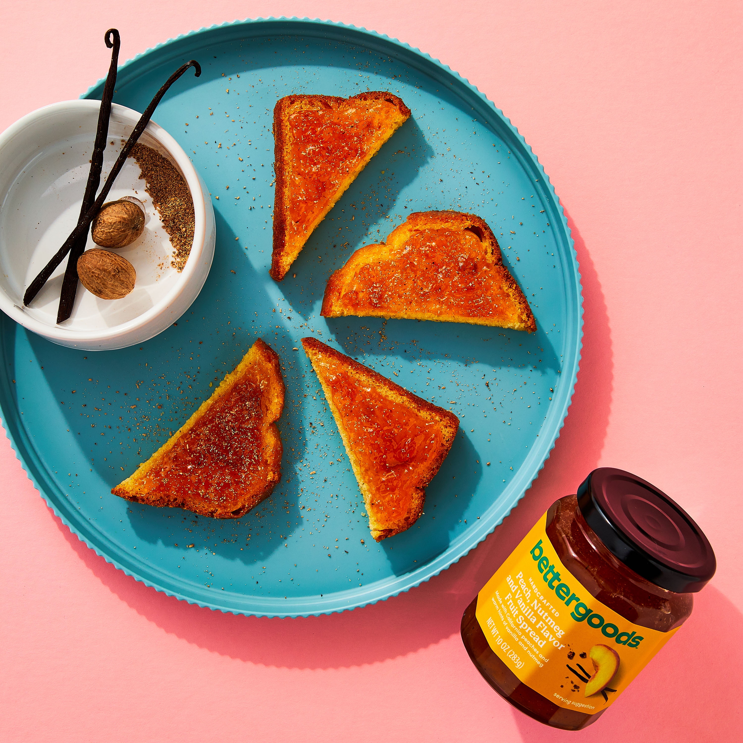 (3 pack) bettergoods Peach, Nutmeg and Vanilla Flavor Fruit Spread, 10.5 oz