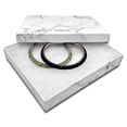 thumbnail image 2 of TheDisplayGuys 25-Pack #65 Cotton Filled Cardboard Paper Jewelry Box Gift Case - Marble White (6 3/16" x 5 3/16" x 1 1/16"), 2 of 6