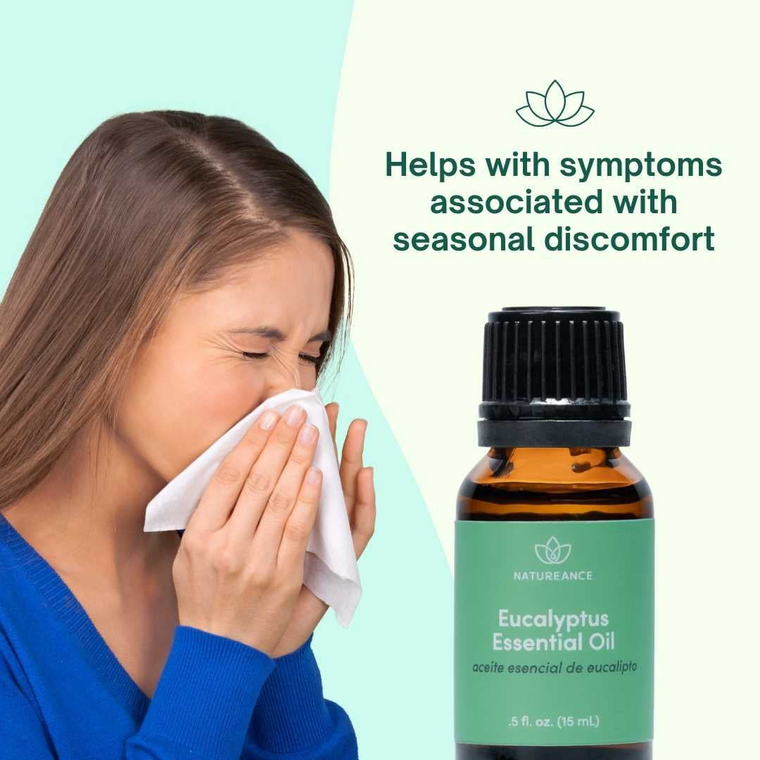 Natureance Eucalyptus Essential Oil (0.5 oz) - 100% Pure and Natural, Therapeutic Grade Essential Oil