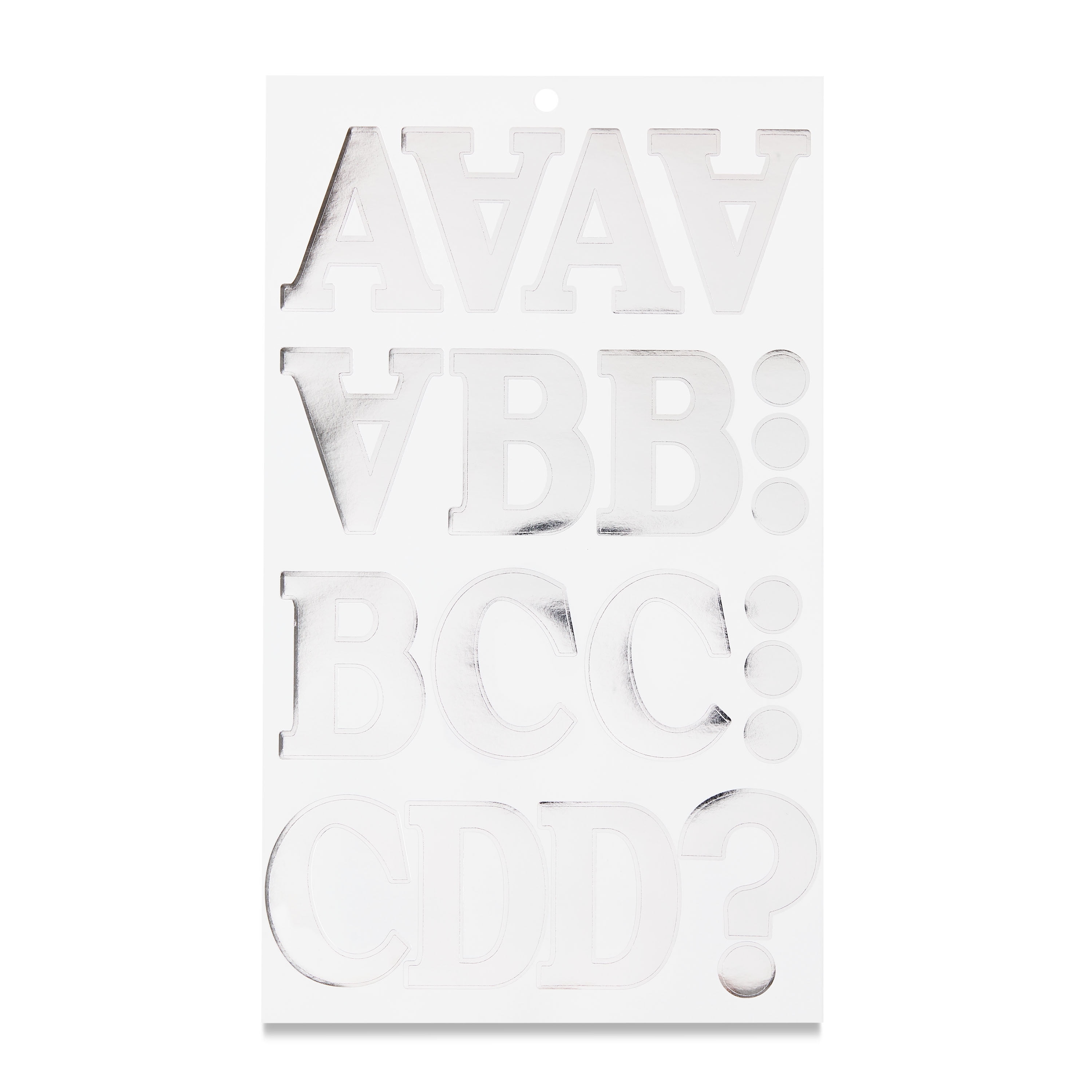 Hello Hobby Extra Large Silver Foil Alphabet Stickers, 104 Count for Kids and Crafts