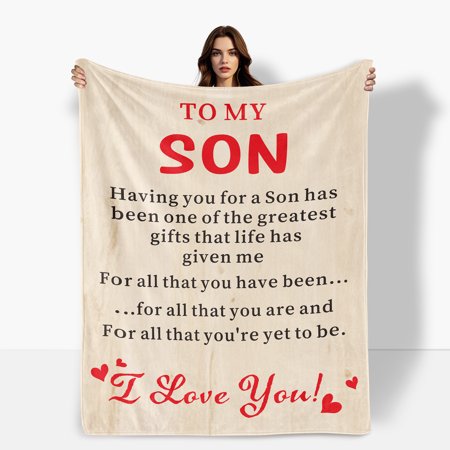 Son Gift Encouragement Aspiration Hope Yellow Fleece Blanket Sofa Bed Travel Camping Polyester Throw Shipped From USA Soft Warm Comfortable Flannel Blanket Ideal For Family Friends Gift