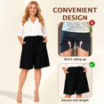 thumbnail image 7 of Women Wide Leg Shorts Casual Loose Folded Color Breathable Hiking Shorts Black, 7 of 7
