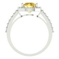 thumbnail image 4 of Halo Engagement Ring for Women - 1.86ct Simulated Yellow Diamond in 14K White Gold Promise Ring, 4 of 8