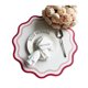 thumbnail image 1 of Mantel individual redondo festoneado, impermeable, de piel sintética, elegante, con aislamiento térmico, para mesa de interior o exterior, bodas y picnics., 1 of 8
