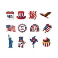 thumbnail image 2 of Aoznliie 4th of July Hanging Ornaments, Patriotic Decorations with Red White Blue Design, Independence Day Rustic Wood Pendants for Tree Wall Porch Party Supplies, 2 of 6