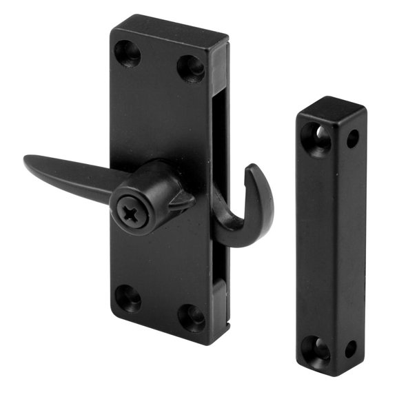 Die-Cast Black Right-Hand Sliding Screen Door Latch