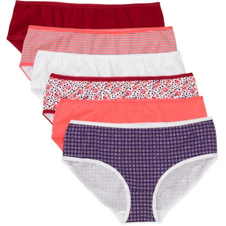 Faded Glory - Women's Stretch Cotton Hipster Panties, 6-Pack - Walmart.com