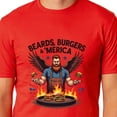 thumbnail image 4 of Fourth Of July Men's Beards, Burgers & 'Merica 4th of July Dad BBQ Patriotic Novelty Funny T-Shirt, 4 of 5