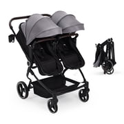 COZONY Side by Side Double Stroller for Newborn & Toddler, Lightweight Compact with Reversible Seat, Adjustable Backrest, Storage Basket, Easy Fold
