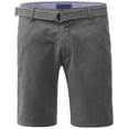 thumbnail image 2 of Ma Croix Mens Twill Chino Shorts with Belt Casual Roll Up Flat Front Classic Fit Pants, 2 of 5