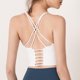 thumbnail image 3 of Ropa interior deportiva para mujer con almohadilla extraíble Chaleco de entrenamiento de ropa interior de yoga con cordones y espalda cruzada sexy - Blanco, 3 of 6