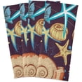 thumbnail image 5 of Sea Life Pattern Tea Towels Set of 1 Starfish Conch Fishes Kitchen Dish Cloth with Hanging Loop, 18"x28"Lint-Free Absorbent Towel for Kitchen Drying Wiping and Cleaning, 5 of 6