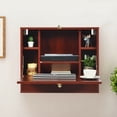 thumbnail image 5 of Gymax Wall Mounted Folding Laptop Desk Hideaway Organizer Storage Space Saver w/Drawer, 5 of 10