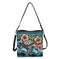 thumbnail image 2 of Kuiaobaty Aztec Hibiscus Print Leather Crossbody Bag for Women, Sea Turtle Print Bucket Bag Purse with Adjustable Strap, Large Capacity Shoulder Handbag Crossbody for Travel, Blue, 2 of 6