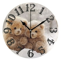 Bears Snow 10 inch Wall Clocks Non Ticking Easy to Read Battery Decorative for Home Bathroom Kitchen Bedroom Living Room