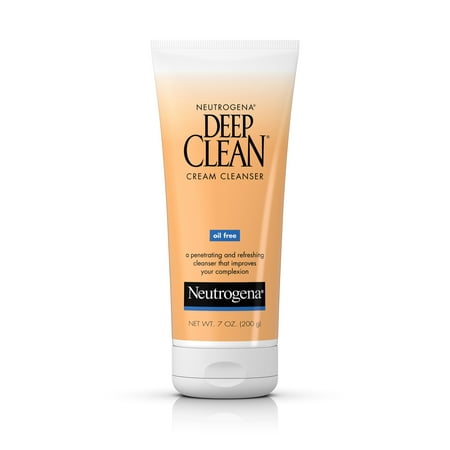 (2 pack) Neutrogena Deep Clean Oil-Free Daily Facial Cream Cleanser, 7 fl. (Best Neutrogena Face Wash For Combination Skin)