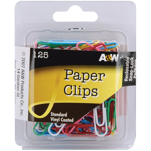 Paper ClipsStandard Assorted Colors 125/Pkg