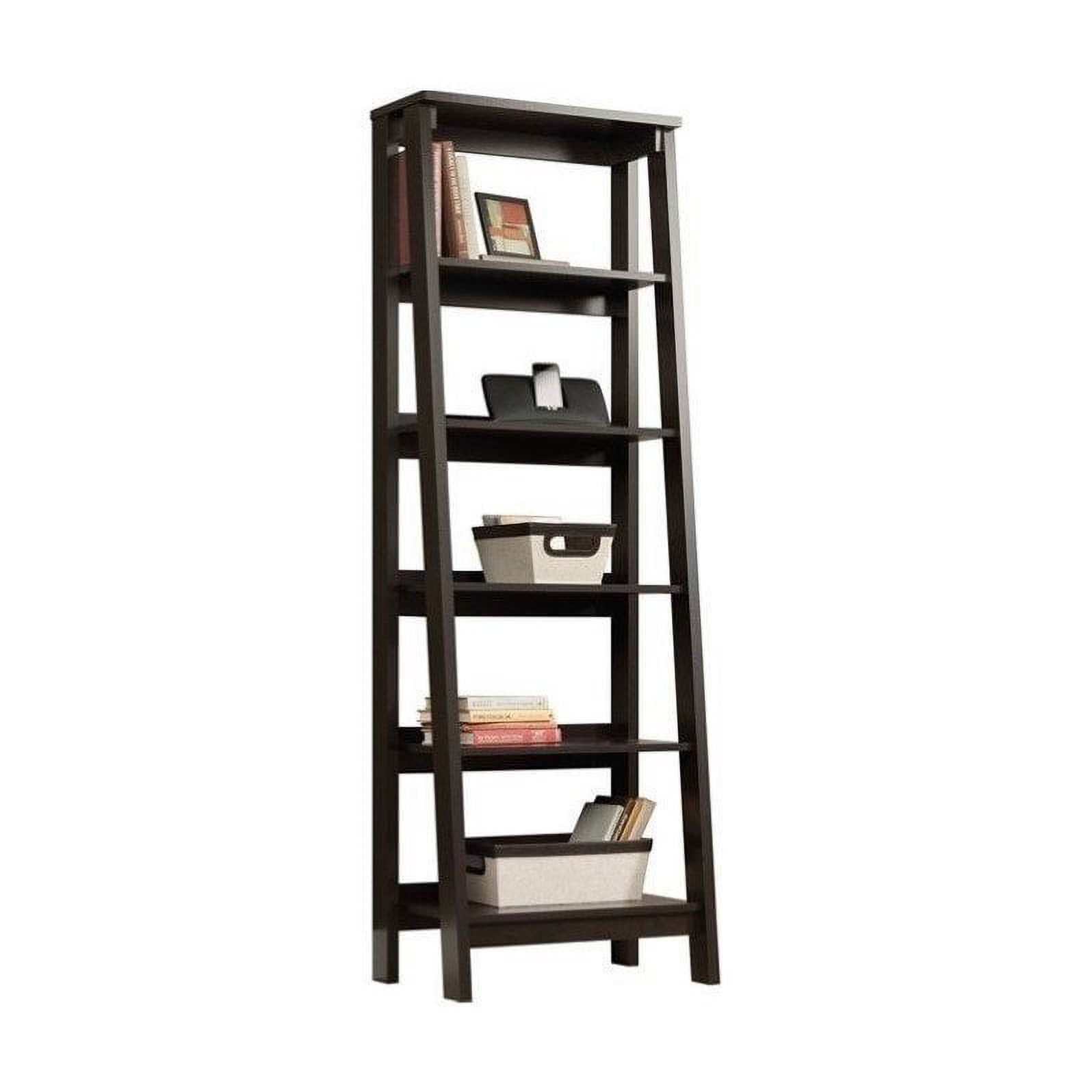 Sauder Trestle 5-Shelf Bookcase, Jamocha Wood