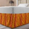 thumbnail image 1 of Orange Bed Skirt, Vertically Stripes Pattern with Flowers Swirled Leaves and Dots Design, Elastic Bedskirt Dust Ruffle Wrap Around for Bedding Decor, 4 Sizes, Orange Yellow, by Ambesonne, 1 of 2