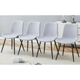 thumbnail image 6 of Light gray linen-cotton dining chair set with anti-slip feet for stable sitting during meals, 6 of 6